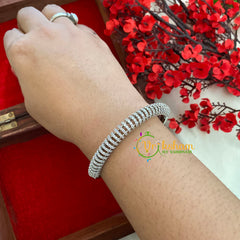 White Tone Ring American Diamond Bracelet-G3255