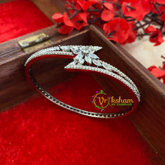 White Tone 'Z' Floral American Diamond Bracelet-G3254