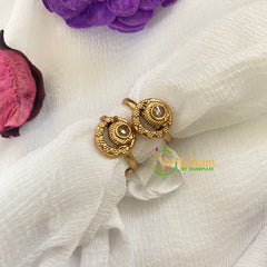 Premium AD Stone Toe Rings -Eye- White-G7524