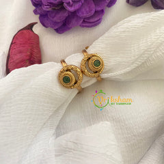 Premium AD Stone Toe Rings -Eye-Green-G7523