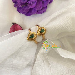 Premium AD Stone Toe Rings -Tilak-Green-G7519