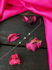 Silver Daily Wear AD Stone Bracelet Chain-Hexagon-G4134