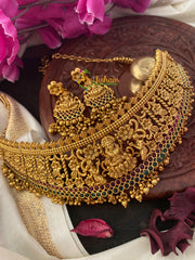 Premium AD Stone Lakshmi High Neck Choker-G2843