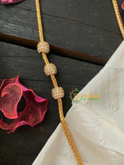 Traditional AD Stone Mogappu Chain-White-Round 2-G4219