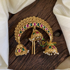 Arch Shaped Single Jada Billai -Red Green-Bun Billai-G10246