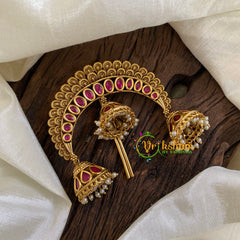 Arch Shaped Single Jada Billai -Red-Bun Billai-G10247