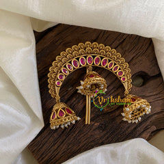 Arch Shaped Single Jada Billai -Red-Bun Billai-G10247