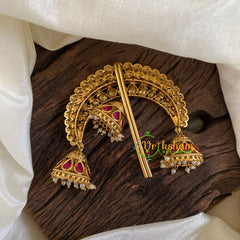 Arch Shaped Single Jada Billai -Red-Bun Billai-G10247