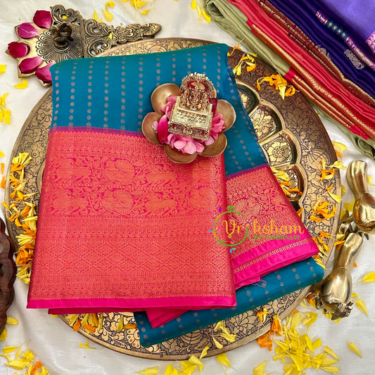 Ramar Blue with Pink Kanchi Silk -VS1579