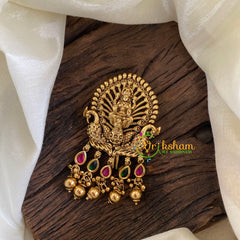 Gold Look Alike Single Jada Billai -Lakshmi-Red Green-G10237