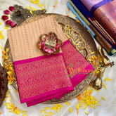 Half White with Pink Kanchi Silk -VS1577