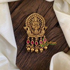 Gold Look Alike Single Jada Billai -Lakshmi-Red-G10238