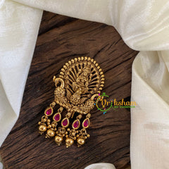 Gold Look Alike Single Jada Billai -Lakshmi-Red-G10238