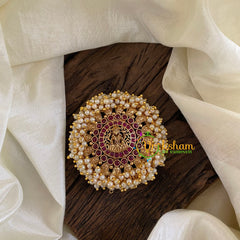 Antique Cluster Pearl Billai -Lakshmi-Red-G10227