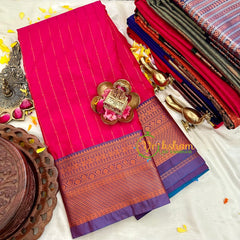 Pink with Purple Silk Saree -Kanchi Silk -VS1561