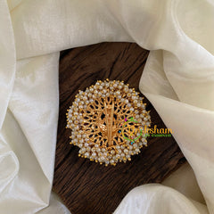 Antique Cluster Pearl Billai -Lakshmi-Red-G10224