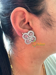 White Tone American Diamond Stud -G6690