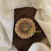 Antique Cluster Pearl Billai -Lakshmi-Red Green -G10223