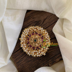 Antique Cluster Pearl Billai -Red Green-G10220