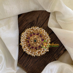 Antique Cluster Pearl Billai -Red Green-G10220