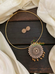 Premium AD Stone Hasli Choker-White-G7708