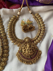 Lakshmi coin and Pendant Choker -Temple Neckpiece -Ghungroo -G1651