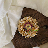 Antique Cluster Pearl Billai -Red Green-G10217