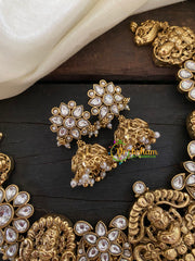 Gold Look Alike Lakshmi Pendant Short Neckpiece-G7710