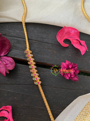 Traditional AD Stone Mogappu Chain-Red White Green- Long Spiral-G4214