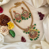 Premium AD Stone Addigai Choker -Red White Green-G9587