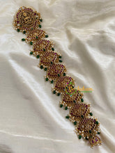 AD Stone Lakshmi Jada Billai-Green Bead and Pearl -G6186