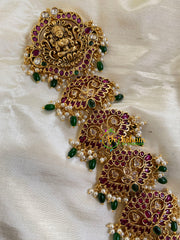 AD Stone Lakshmi Jada Billai-Green Bead and Pearl -G6186