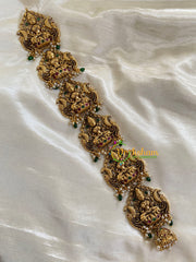 AD Stone Lakshmi Jada Billai-Green Bead and Pearl-G6185