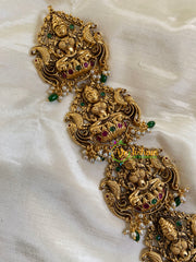 AD Stone Lakshmi Jada Billai-Green Bead and Pearl-G6185