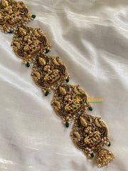 AD Stone Lakshmi Jada Billai-Green Bead and Pearl-G6185