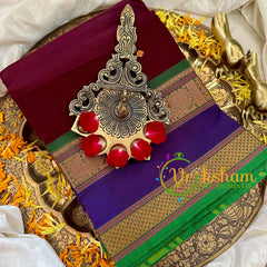 Maroon Kanchi Cotton Saree- Handloom -VS1824