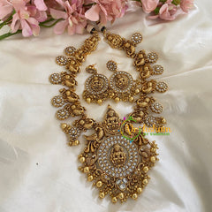 White AD Stone Lakshmi Short Neckpiece-Gold-G5503