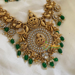 White AD Stone Lakshmi Haram-Green-G5506