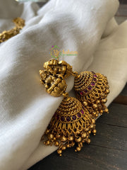 Antique Lakshmi Temple Haram -Intricately designed Lakshmi Neckpiece -G1711