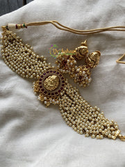 Lakshmi Choker – Temple Choker -Pearl High Neck Choker – G1846