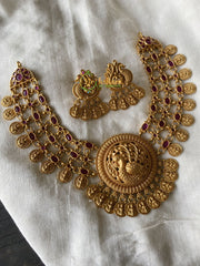 Layer Lakshmi Coin Premium Choker -Red -G1861