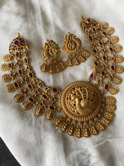 Layer Lakshmi Coin Premium Choker -Red -G1861