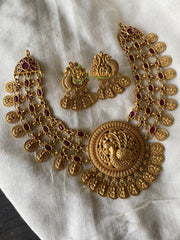 Layer Lakshmi Coin Premium Choker -Red -G1861