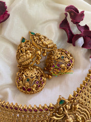 Premium AD Stone Lakshmi Choker Short Neckpiece-G3339