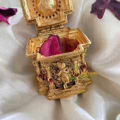 Antique Krishna Kumkum Box-Temple Kumkum Box -G4240