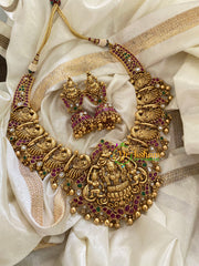 Premium Lakshmi Temple Short Neckpiece-GoldBead-G3372