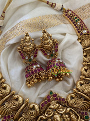 Premium Lakshmi Temple Short Neckpiece-GoldBead-G3372