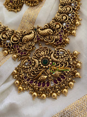 Premium Gold Look Alike Temple Haram-Gold Beads -G3398
