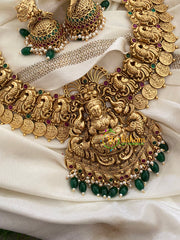 Premium Lakshmi Pendant Kaasumala Haram Long Neckpiece-G3352