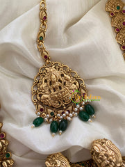Premium Lakshmi Pendant Kaasumala Haram Long Neckpiece-G3352